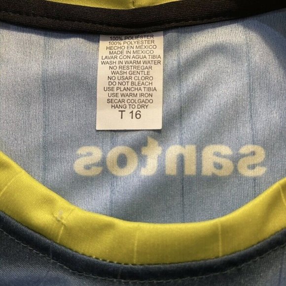 Club Santos Laguna Mens Size Medium Soccer Jersey Dark Green Neon Striped Logo - Picture 5 of 5